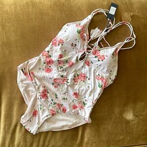 Floral Rose Blooms Australian one piece swimsuit Lined and removable cup pads